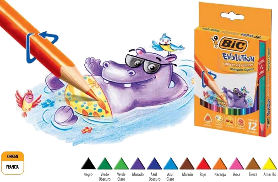 Color de MaderaTriangular Evolution Colores Est.c/12 Bic® 41198 [Estuche] 70330411982 3