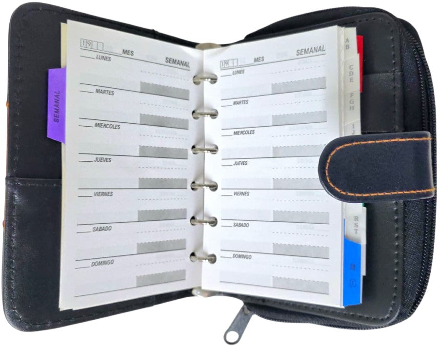 Agenda/Monedero c/Zipper 6 argollas Imitación Piel Printaform® AZ51 [Pieza] 7501742115111 4