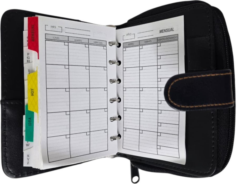 Agenda/Monedero c/Zipper 6 argollas Imitación Piel Printaform® AZ51 [Pieza] 7501742115111 5
