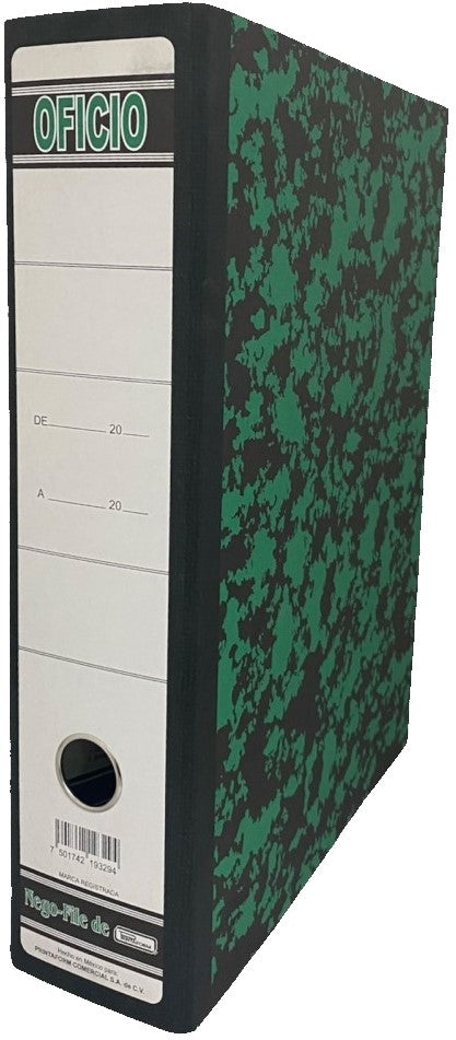 Registrador 2 argollas Economico 2" Verde Oficio Printaform® [Pieza] 7501742193294