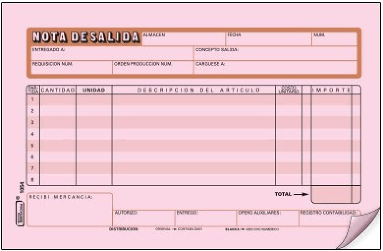 Block Auxiliar Nota de Salida origin. y copia S 25 Juegos ½ Carta Printaform® B-1054 [Pieza]