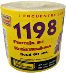 Rollo p/Sumadora c/Copia Autocopia 2 Tantos 57mm×15m Printaform® 1198 [Rollo] 7501742171063