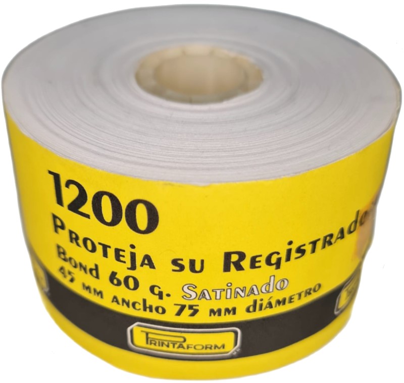 Rollo p/Sumadora Satinado Blanco 45mm×30m Printaform® 1200 [Rollo] 7501742171087