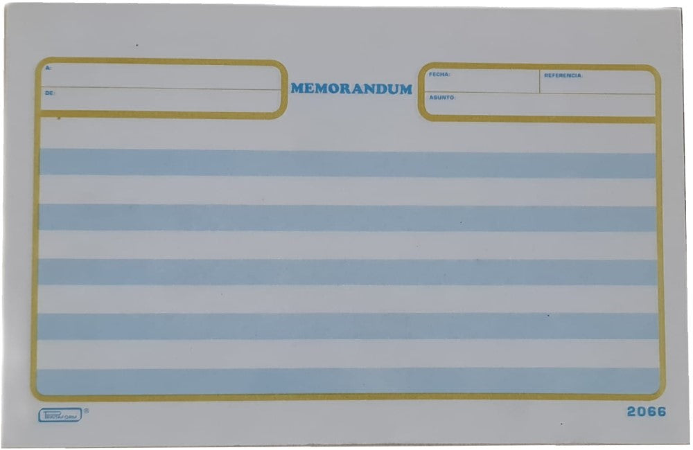 Block Memorándum Rayado Azul 50 hojas ½ Carta Printaform® B-2066 [Pieza]