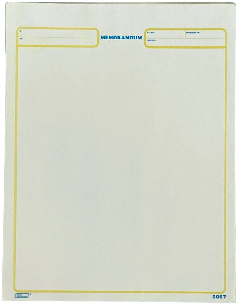 Block Memorándum Blanco 50 hojas Carta Printaform® B-2067 [Pieza]