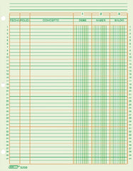 Block Debe Haber Saldo 3 perforaciones pack c/5 25 hojas Carta Printaform® B-3203 [Paquete] 7501742101459