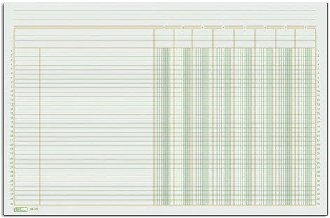 Block Columnas con Concepto 8 50 hojas DobleCarta Printaform® B-3408 [Pieza]