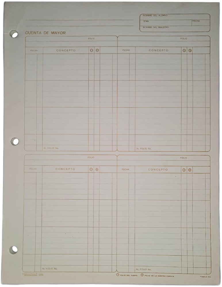 Block Columnas Mayor Cuenta de M 50 hojas Carta Printaform® B-5004 Pieza