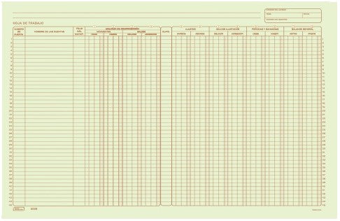 Block Columnas Hoja de Trabajo T 50 hojas DobleCarta Printaform® B-5009 [Pieza]