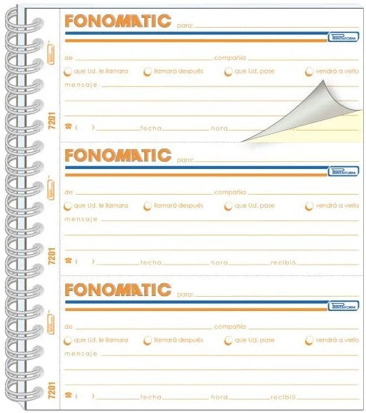 Block Recados Fonomatico 150 recados 50 hojas 18½×15½cm Printaform® B-7201 [Pieza] 7501742108014
