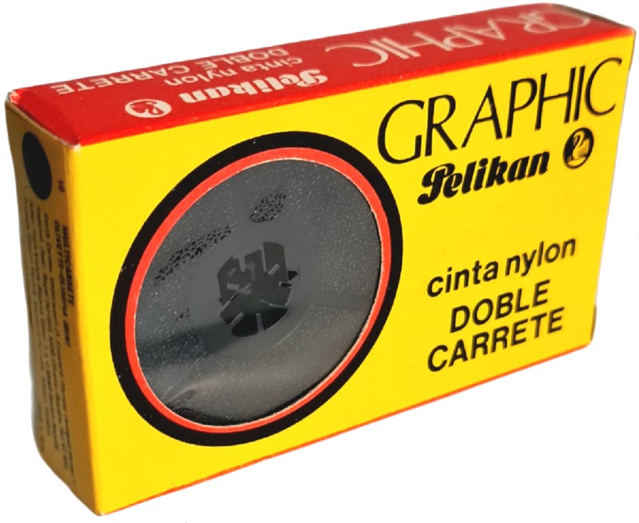 Cinta p/Máquina Graphic Doble Carrete Mecan Negro Nylon 13mm×10m Pelikan® [Pieza]