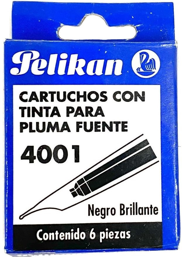 Cartucho p/Pluma Fuente Negro c/6 Pelikan® [Caja] 7501015203231