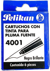 Cartucho p/Pluma Fuente Negro c/6 Pelikan® [Caja] 7501015203231