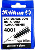 Cartucho p/Pluma Fuente Negro c/6 Pelikan® Caja 7501015203231