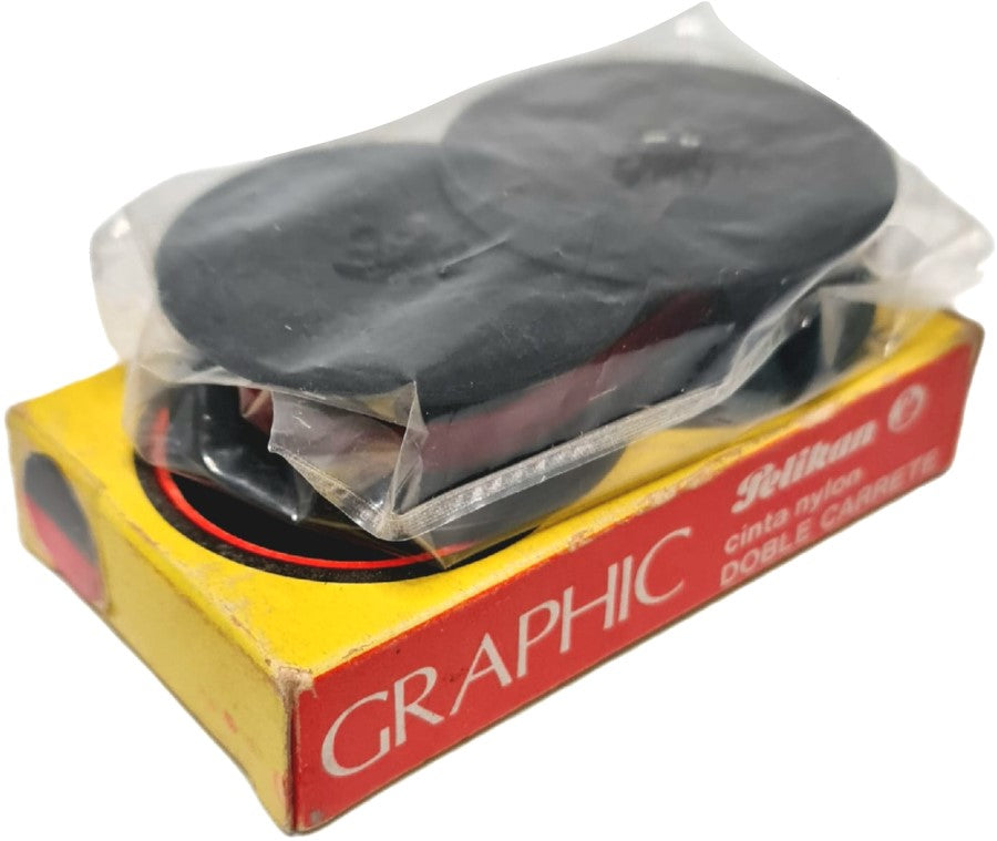 Cinta p/Máquina Graphic Doble Carrete Mecan Negro-Rojo Nylo 13mm×10m Pelikan® [Pieza] 2