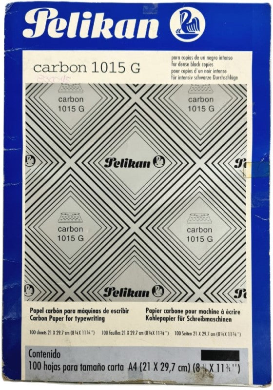 Papel Carbón 1015 G c/100 Negro Carta Pelikan® [Caja] 7501015201619 Imagen principal del producto