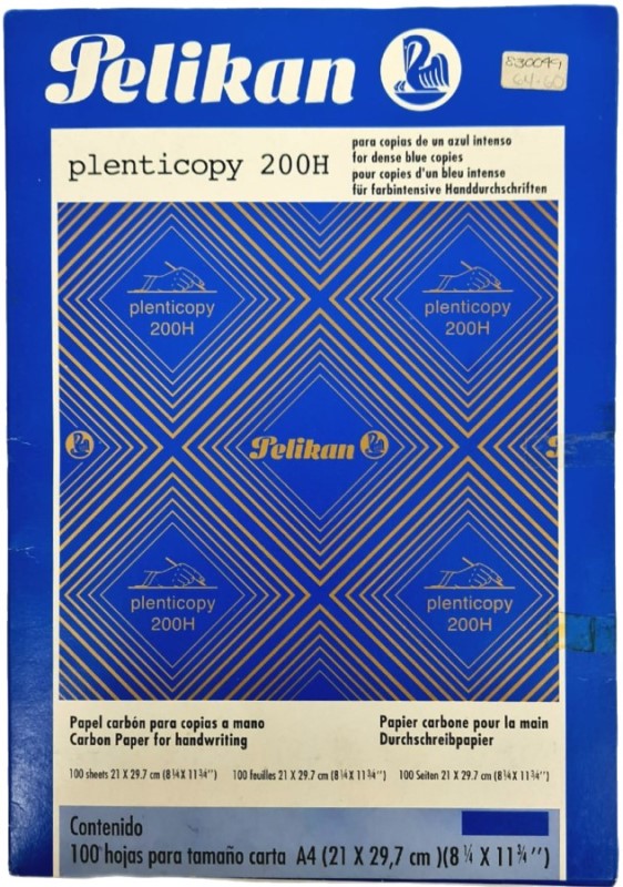 Papel Carbón Plenticopy 200 H c/100 Azul Carta Pelikan® [Caja] 7501015202821