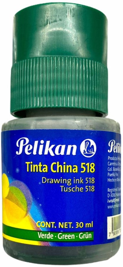 Tinta China 518 30ml Verde Oscuro Frasco Pelikan® Pieza 7501015200858 01