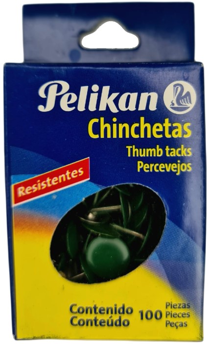 Chinchetas Verde c/100 Pelikan® 15200056 Caja 7501015200032 01