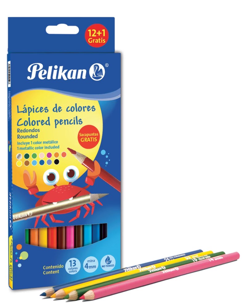 Color de Madera Largos Redondo Colores Est.c/12 Pelikan® 30300 [Estuche] 7501015214527