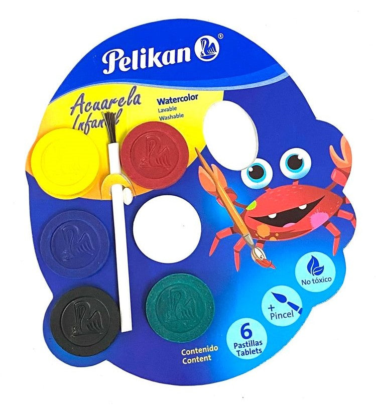 Acuarelas en Cartón  Colores Infantil c/Pincel Pelikan® [Pieza] Imagen secundaria del producto