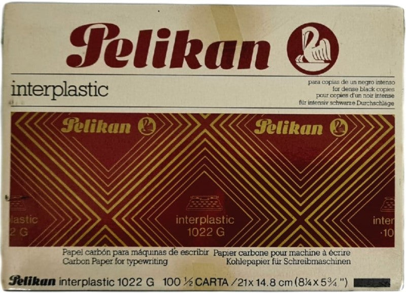 Papel Carbón Interplástic 1022 G c/100 Negro ½ Carta Pelikan® [Caja]