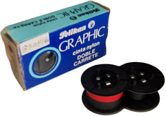 Cinta p/Sumadora Mini Cifra Doble Carrete Ø3cm Negro-Rojo Nylo 13mm×4m Pelikan® 52D [Pieza]