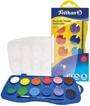 Acuarelas en Plástico Máster Colores c/12 Pelikan® [Caja] 7501015201138