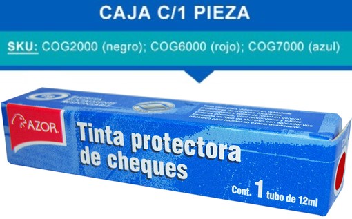 Tinta p/Sellos p/Folidora/Protectora Rojo 12ml AZOR® COG6000 Pieza 7501449715737 01