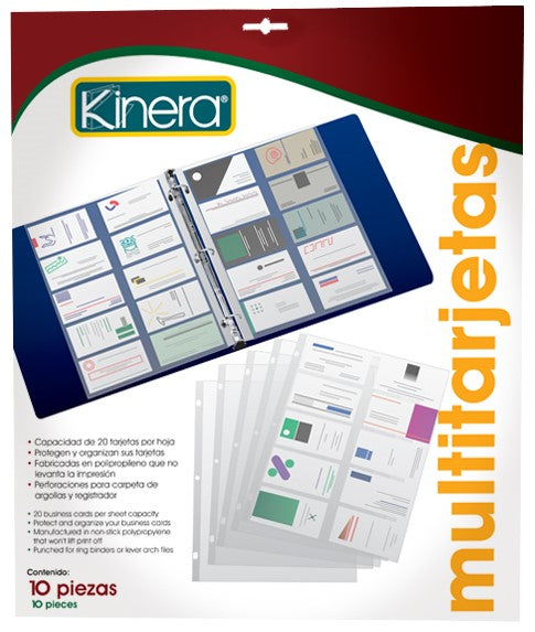 Mica Protectora Tarjetas p/20 Tarjetas 5×9 c/10 Translúcido Carta Kinera® 3810 [Bolsa] 7501428705810
