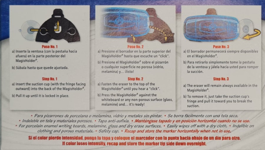 Marcador p/Pizarrón c/Borrador y base Negro Est.c/1 AZOR® 835NE [Pieza] 7501428701478 3