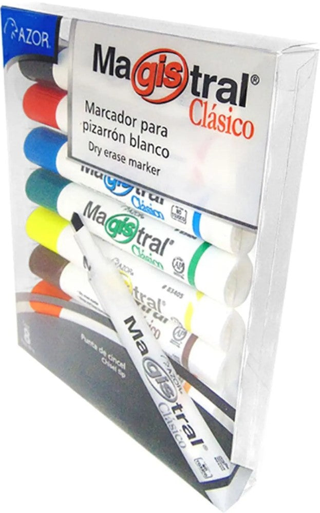 Marcador p/Pizarrón Magistral Clásico Colores Est.c/8 AZOR® 83478 [Estuche] 7501428706435 2