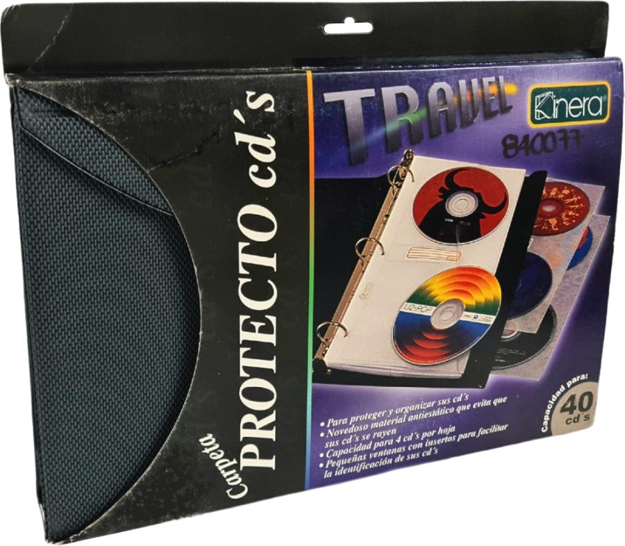 Carpeta 3 Argollas "O" CD 4 CD×Hoja para 40 ½" Negro 20×29cm Kinera® 379 [Pieza] 7501428709672 2
