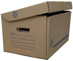 Caja Archivo de Cartón 51×32×26cm Tapa Integrada Kraft Carta GEO® [Pieza]