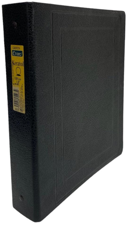 Carpeta 3 Argollas "O" Keratol 1½" Negro Carta AZOR® 86-681 [Pieza] 7501428704639 Imagen principal del producto