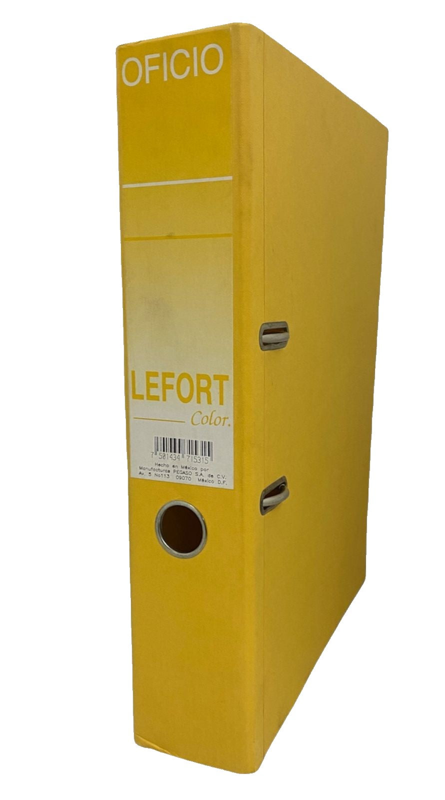 Registrador 2 argollas Color 2" Amarillo Oficio Lefort® [Pieza] 7501434715315