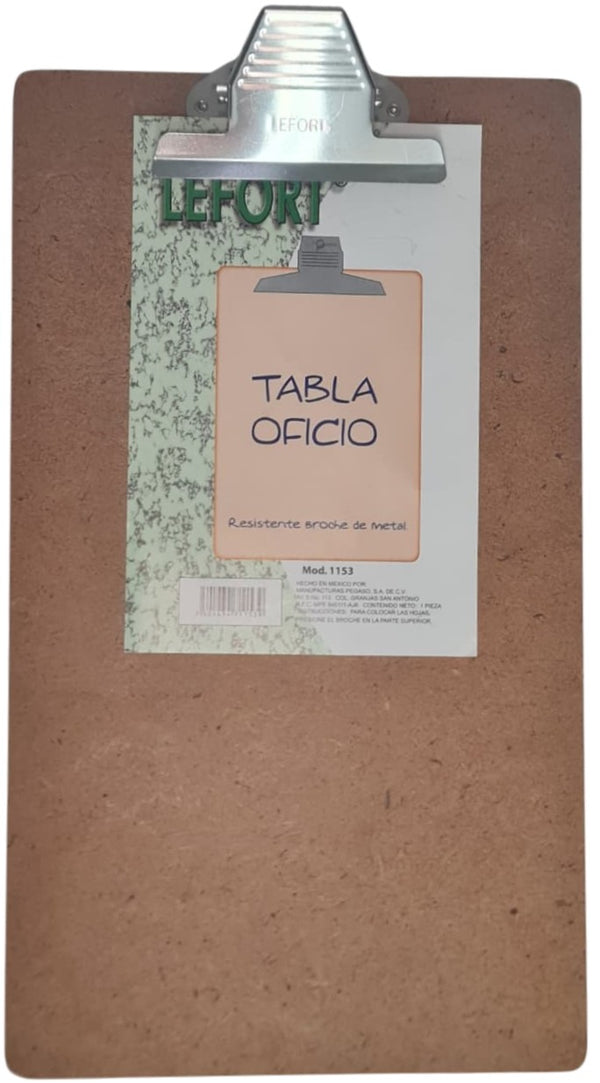 TablaAgarraPapel Fibracel Broche Placa Metal Madera Oficio Lefort® 13 Pieza 7501434711539 01