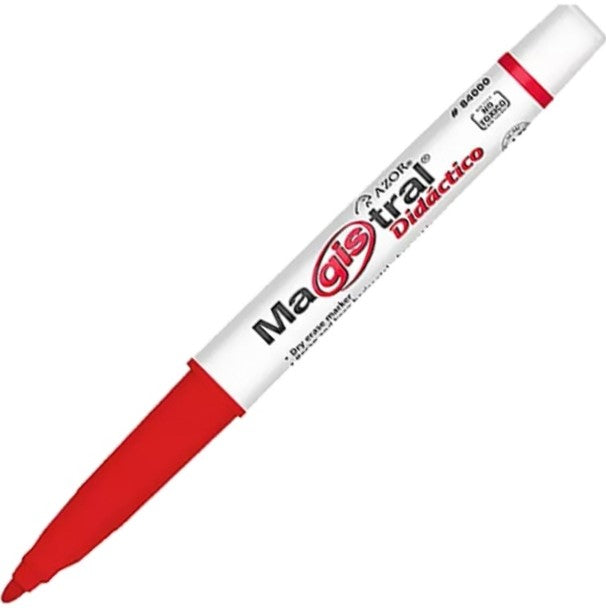 Marcador p/Pizarrón Magistral Didáctico Fino Rojo AZOR® 84002 Pieza 7501428706633 01
