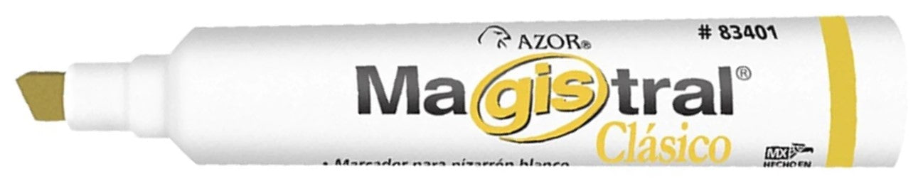 Marcador p/Pizarrón Magistral Clásico Amarillo AZOR® 83405 Pieza 7501428706596