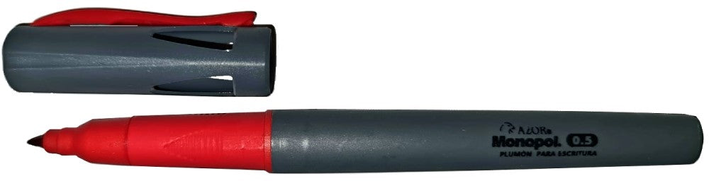 Marcador Permanente Nonopol Rojo Fino 0.5mm AZOR® 3800 [Pieza] 7501428723302