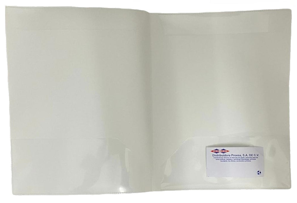 Fólder Plástico Portadocu Kanguro Doble Solapa Blanco Carta Kinera® 320BL [Pieza] 7501428703830 2