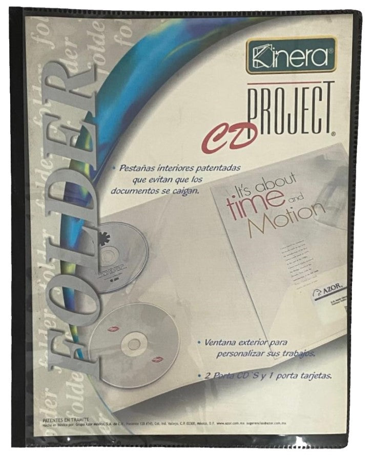 Fólder Plástico p/Presentar CD Project Negro Carta AZOR® 310-NE [Pieza] 7501428703687