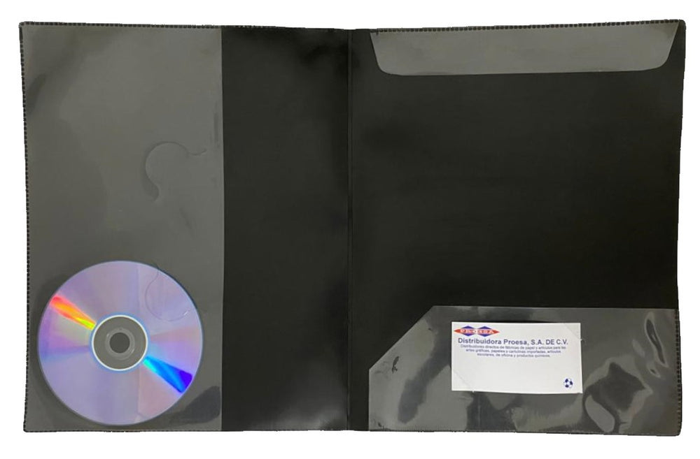 Fólder Plástico p/Presentar CD Project Negro Carta AZOR® 310-NE [Pieza] 7501428703687 2