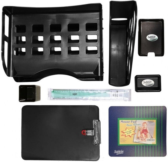 Kit de Oficina Charola,PortaClip,Tabla Negro 9 Piezas Sablón® 5425NE [Pieza] 7501434654256 3