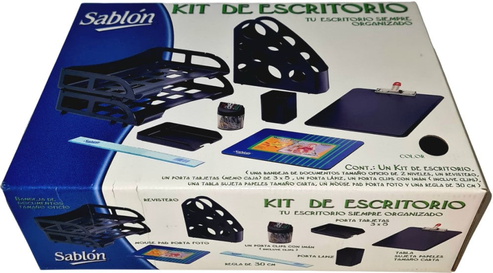 Kit de Oficina Charola,PortaClip,Tabla Negro 9 Piezas Sablón® 5425NE [Pieza] 7501434654256 5