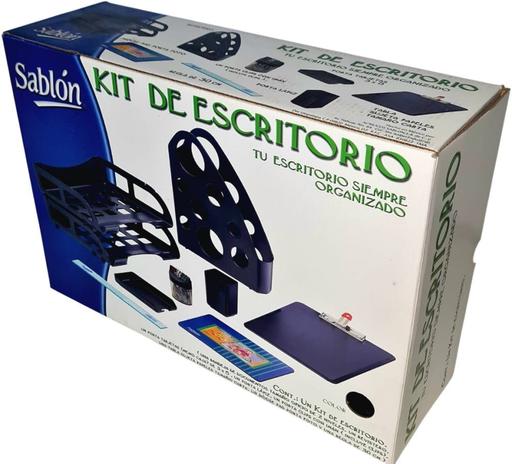 Kit de Oficina Charola,PortaClip,Tabla Negro 9 Piezas Sablón® 5425NE [Pieza] 7501434654256 7