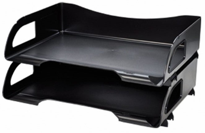 Charola Plástico 2 Niveles Entrada Lateral Negro Oficio Sablón® 2825NE [Pieza] 7501434628257