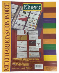Mica Protectora Tarjetas p/20 Tarjetas c/Indice c/5 Translúcido Carta Kinera® 3805 [Pieza] 7501428708729 4