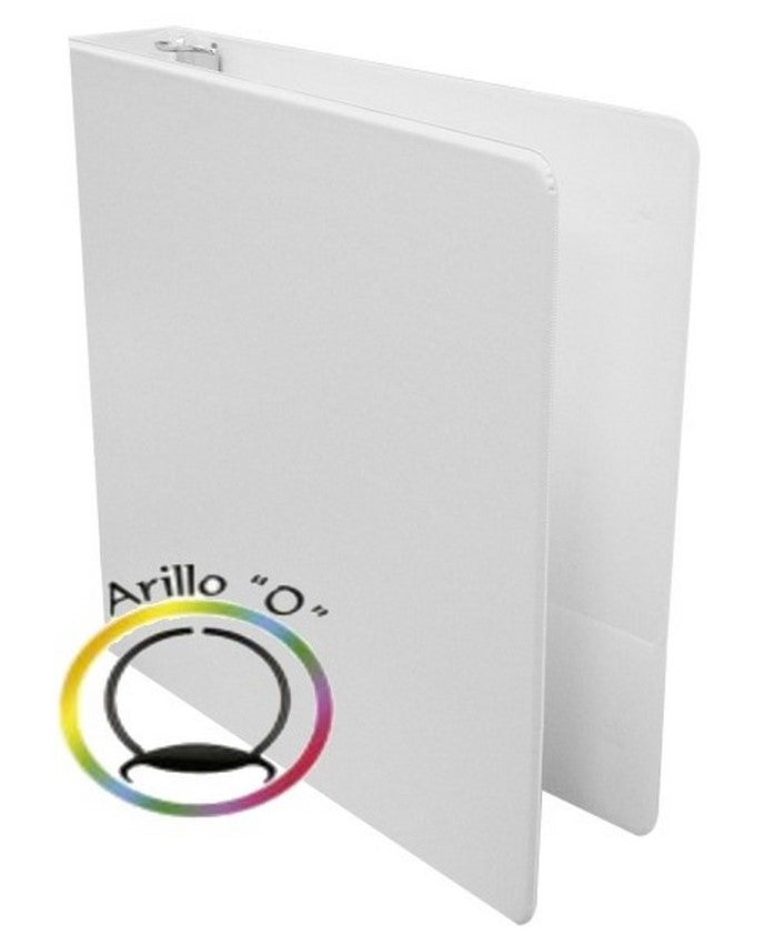 Carpeta 3 Argollas "O" Panorámica c/Cristal 1½" Blanco Carta Kinera® 9601BL [Pieza] 7501428705094