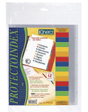 Separador Hojas p/Carpeta Protecto c/Indice c/12 Transparente Carta Kinera® 3912 Bolsa de plástico 7501428705780